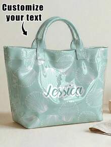 1pc Customized Transparent PVC Tote Bag, Personalized Name Print, Multi-Functional Waterproof Large Capacity Beach & Daily Use Women's Bag, Perfect Gift Choice - Multicolor - View 9