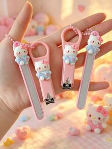 SANRIO Hello Kitty 卡通指甲剪，隨機顏色，可愛便攜式指甲锉與指甲剪套組，適用於手指與腳趾，耐用可靠 - 彩色 - 查看 1