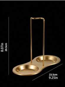 1pc Titanium Plated Stainless Steel Minimalist Western Style Soup Ladle Holder, Strainer Pot Rack, Multi-Purpose Kitchen Pot Rack - Multicolor - View 10