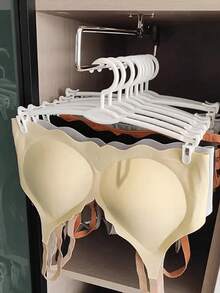 Multifunctional Hanger, Telescopic Non-Marking Anti-Slip Closet Storage Rack, Pants Hanger Clips, Suitable For Jeans, Skirts, Tops, Shoes, Boots - White - View 4