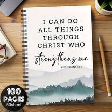 1 pièce Cahier de journal biblique inspirant - Planificateur d'étude dévotionnelle chrétienne, reliure spirale durable, convient pour l'étude à l'église et les voyages, cadeau chrétien inspirant (unisexe), stylo non inclus, fournitures scolaires - A - Voir 6