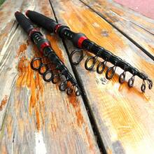 Easytoday Carbon Fiber Portable Fishing Rod Ultra-Light Telescopic Lure Rod Comfortable Extended Handle Ceramic Guides 1.8M/5.9FT, 2.1M/6.89FT, 2.4M/7.87FT, 2.7M/8.86FT, 3.0M/9.84FT Carp Bass Rod - Red - View 6