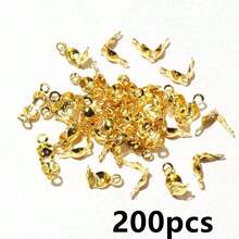 200個 4*7mm 連接扣 適用於3mm球鏈 壓接端帽 珠子連接配件 DIY珠寶手工材料 - 4x7mm - 查看 12