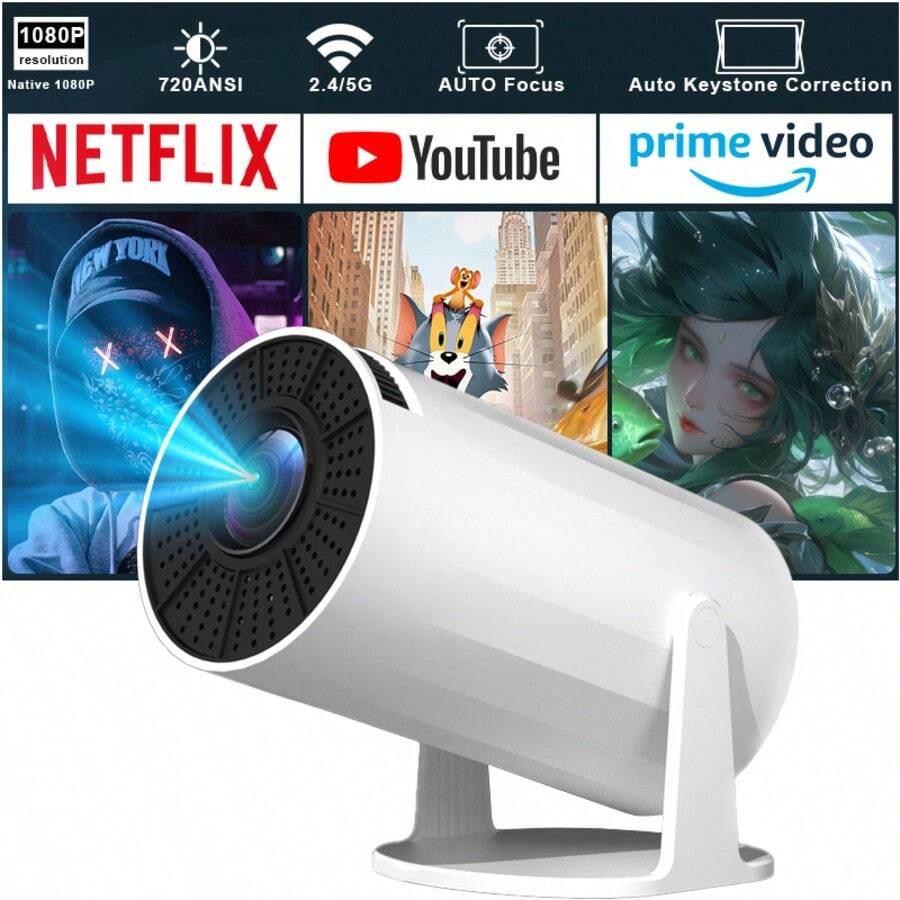XBJ MINI Projector, 4K Portable Projector With Auto Keystone & Focus | Ultra-Clear 1080P Full HD, 10000L Brightness, Bluetooth 5.0, WiFi, Compatible With TV Stick, USB, Phone | Ideal Electronics For Home Theater, Bedroom, Outdoor Movie Night | Perfect Mother's Day, Father's Day, Graduation Gift For Family (Proyector Cine En Casa, Proyector) - 查看 1