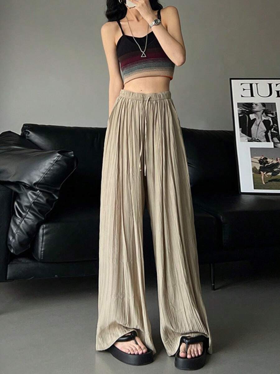 Women Pants - Khaki - View 1