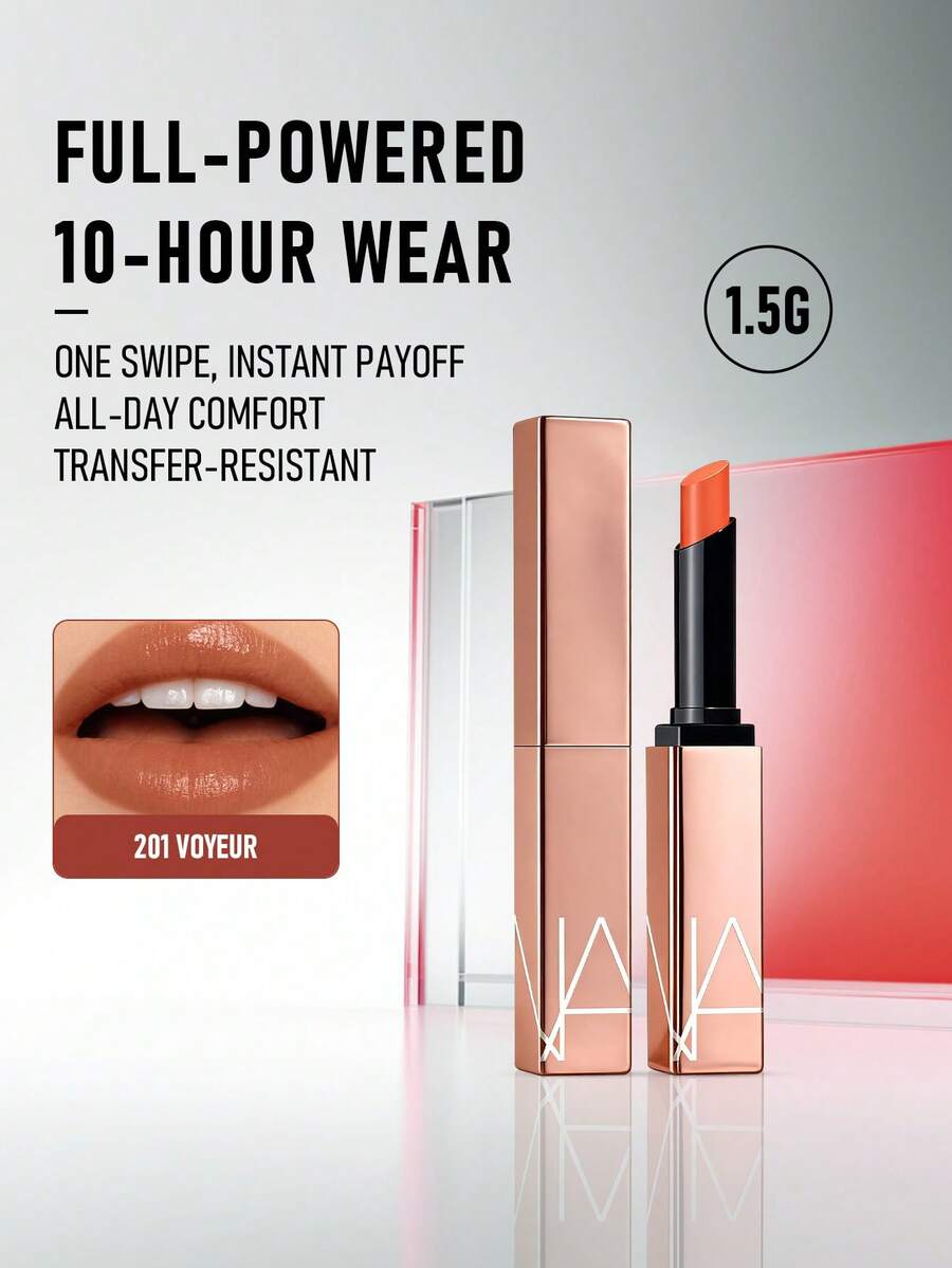 NARS Afterglow 唇膏 #201 Voyeur (暖棕色) 1.5g/0.05 Oz | 色彩與護理的完美融合 | 濃郁亮澤且保濕配方 | 中輕遮蓋力,自然光澤妝效 | 滑順奶油質地,舒適佩戴 - 201 Voyeur - 查看 1