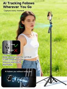 TOKQI Tripod Ponsel Tongkat Selfie Nirkabel 1635mm, Monopod Lipat yang Dapat Diperpanjang Cocok untuk Smartphone, Kamera Pelacak Wajah Otomatis, Dudukan Ponsel Rotasi 360° dengan Pemotretan Stabil dan Seimbang serta Siaran Langsung, dengan Kontrol Jarak Jauh, Ideal untuk Liburan Musim Panas, Perjalanan, Aktivitas Luar Ruangan, Siaran Langsung, dan Acara Lainnya. (1 buah) - Satu-Ukuran - View 4