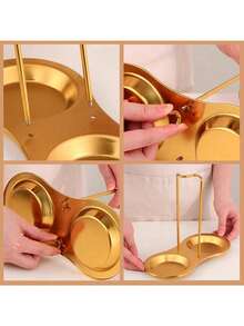 1pc Titanium Plated Stainless Steel Minimalist Western Style Soup Ladle Holder, Strainer Pot Rack, Multi-Purpose Kitchen Pot Rack - Multicolor - View 7
