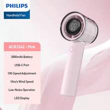 PHILIPS USB Rechargeable Handheld Fan Small Portable Desktop Fan Adjustable 1 To 100 Wind Power Display Power Summer Camping Travel Outdoor Indoor Tools, 3000mAh Battery, 158g, Lightweight And Convenient - Multicolor - View 14