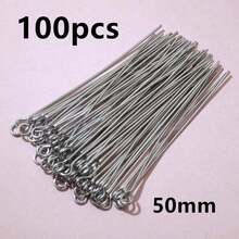 100pcs 20-70mm Length Stainless Steel Ball Head Pins/Eye Head Pins/Flat Head Pins DIY Jewelry Making Accessories Findings - Steel - View 30