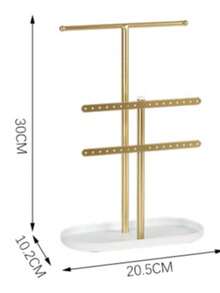 1pc Jewelry Organizer Hanging With Metal Multi Tier Necklace Display Stand Holder For Bracelets Earrings Rings Pendant Storage Rack Display Solution - Multicolor - View 8