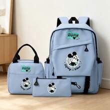 Disney Mickey Mouse 3PCS Backpack Set, "It's A Mickey Thing" Printed Casual School Backpack Combo With Tote Bag & Pencil Pouch For Students - Blue - View 2