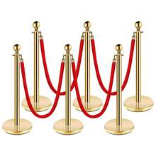 Techigher Gold Stanchion Post Queue Barrier, Red Carpet Ropes And Poles Set With  Ropes, Stainless Steel Crowd Control Barrier For Wedding, Hotel, Cinema, Exhibition - Multicolor - View 13