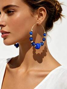 1 Set Summer Bohemian Style Colorful Shell/Starfish/Beaded Pendant Earrings & Necklace Combination Set, Women's Beach Vacation Accessories, Random Color Order - Colorful - View 19