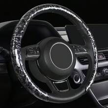 2/3pcs Personalized Non-Slip Steering Wheel Cover - Diamond Floral Pattern + Segmented Embedded Design + No Inner Ring, For Car/MPV/SUV/RV/Pickup/Van - Diamond Floral Pattern - View 6