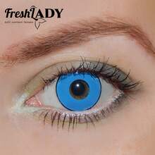 FRESH LADY 1 زوج/2 زوج عدسات تلامس ملونة للتجميل والجمال باللون الأزرق للعيون، عدسات سنوية للتنكر والكوسبلاي وحفلات الهالوين - رمادي - مشاهدة 6