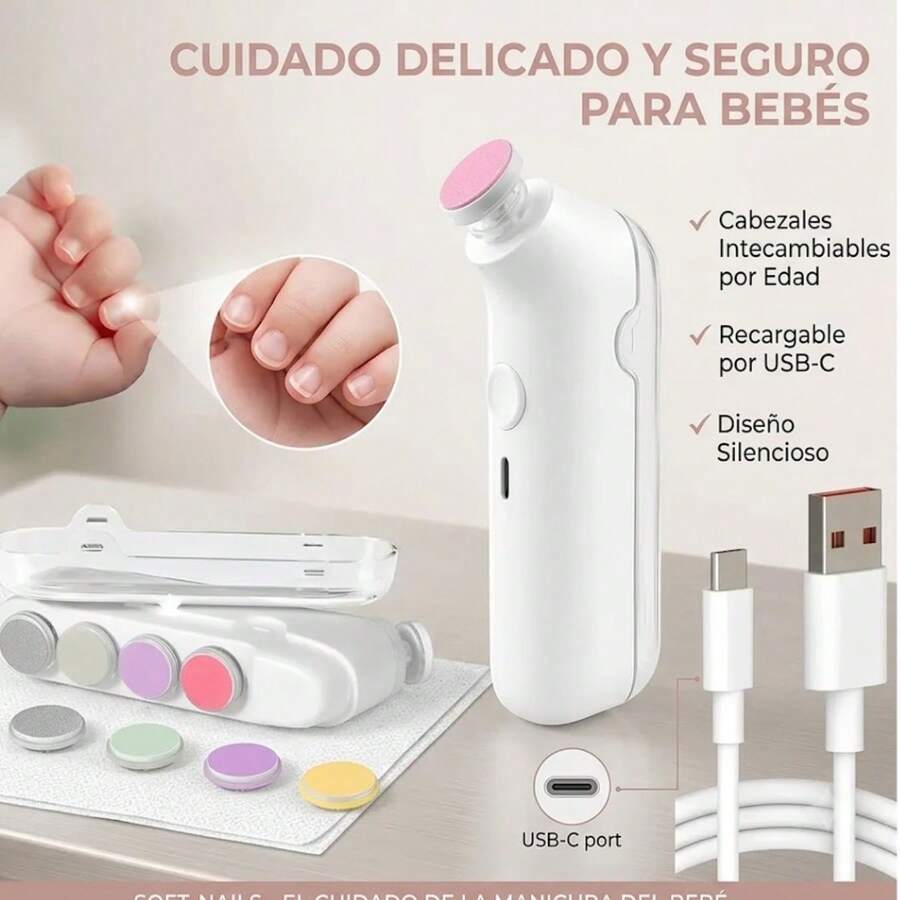 Electric Baby Nail File With 360° LED Light