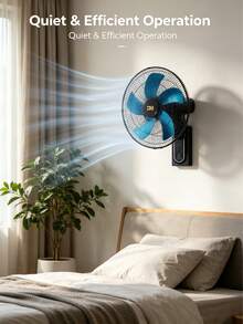 D&M DM-V1810 18-Inch Multifunctional Wall Fan Set, With Smart Remote Control, Three Speed Levels, Quiet And Durable, Wide Air Diffusion Angle, Ideal For Homes And Offices. - US A Type Plug(110-127V) - View 2
