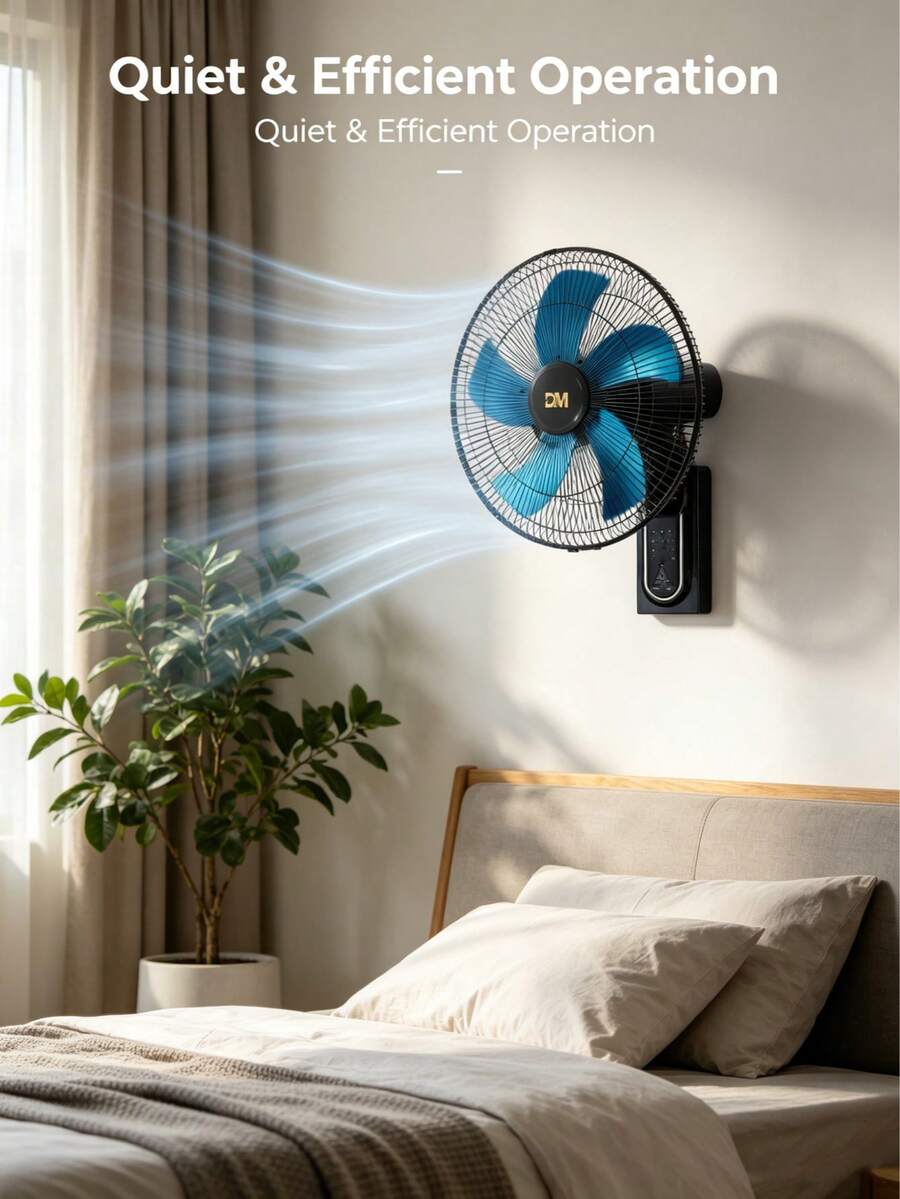 D&M DM-V1810 18-Inch Multifunctional Wall Fan Set, With Smart Remote Control, Three Speed Levels, Quiet And Durable, Wide Air Diffusion Angle, Ideal For Homes And Offices.