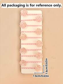 12pcs Random Light Pink Transparent Crystal Rose Hair Ties Set, Versatile Floral Hair Accessories For Girls, Daily And Holiday Wear - Multicolor - View 7