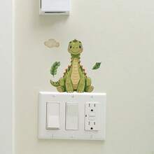 6pcs/Set Cartoon Triceratops Animal Switch Stickers Children's Room Decoration Wall Decals - Multicolor - View 5