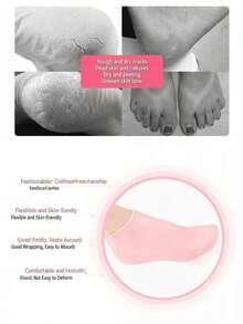 1 Pair/2 Pairs High Elasticity Moisture-Wicking Compression Socks, Reusable Aloe Vera Socks, Overnight SPA Socks, Non-Slip Gel Heel Socks, Unisex, Suitable For Dry Skin, Dry Feet, Rough Skin, Home Foot Care, Can Be Used With Your Favorite Lotion And Foot Cream, A Great Gift For Mom Or Girls, Multiple Combinations, Suitable For Massage And Applying Foot Moisturizing Gel, A Great Gift For Friends, A Great Gift For Women. - Black - View 6
