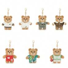 Pendentif en peluche d'ours TED2, porte-clés mignon de dessin animé, breloque de sac, ornement de sac à dos, poupée en peluche, cadeau d'anniversaire pour filles - Multicolore - View 9