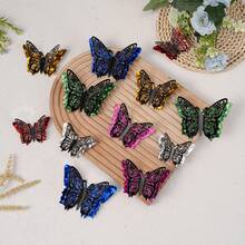 Minimalist 3D Hollow Butterfly Wall Stickers, Butterfly Shaped Wall Decals, Multiple Color Combinations, Self-Adhesive, Reusable Wall Decor, Party Decoration, Bedroom Decoration, Living Room Decoration, Mural Decoration, Wedding Decoration, Home Decor, Balloon Decoration, DIY Gift Decoration - Multicolor - View 4