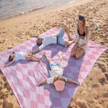 1pc Extra Large Sand-Proof Quick-Dry Beach Towel Mat, Suitable For 1-3 Adults - Lightweight, Durable Polyester Fabric - Perfect For Travel, Camping, Hiking And Leisure Beach Time, Beach Mat, Picnic Mat, Camping Ground Cover - Multicolor - View 4