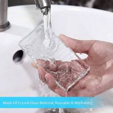 Palet de cristal para pestaas de pal, tamao ms, extensin de pestaas, bandeja de pestaas postizas, soporte adhesivo para extensiones de pestaas 10x 5x 0, 4, transparente - Transparente - Ver 4