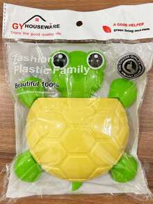 1 pieza Soporte para cepillo de dientes con forma de tortuga linda, estante de almacenamiento de plástico montado en la pared con ventosa fuerte para cepillo de dientes y pasta de dientes, sin necesidad de taladrar - Multicolor - Ver 10