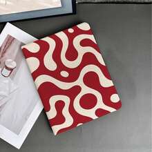 1件 紅色與白色抽象漩渦印花平板保護殼，附筆槽，相容於 iPad 10代 Smart Case/Air 13(M3 2025)/Air 11/11(A16 2025)，相容於 Oppo Pad，相容於 Matepad，相容於 Vivo Pad，相容於 Honor Pad，相容於 Xiaoxin Pad - 彩色 - 查看 3