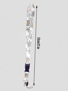 1pc Casual Versatile Multi-Pattern English ID Badge Lanyard 20.91in(53.1cm) Simple Fashion Detachable Neck Strap Lanyard Teacher Nurse ID Card Lanyard White Flower Pink Stay Arrow Rainbow Flower Detachable Lanyard Teacher's Day Nurse's Day Gift Daily Wear Office Supplies - A - View 2