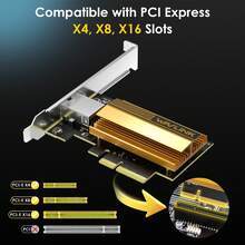 10G Base-T PCIe Network Card,10000/5000/2500Mbps PCI Express Ethernet Adapter With AQC113 Controller,10G NIC For Windows 11/10 & Linux With Low Profile Bracket - Black - 10000Mbps - View 3