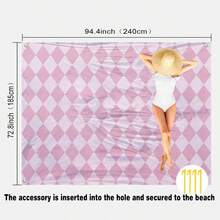 1pc Extra Large Sand-Proof Quick-Dry Beach Towel Mat, Suitable For 1-3 Adults - Lightweight, Durable Polyester Fabric - Perfect For Travel, Camping, Hiking And Leisure Beach Time, Beach Mat, Picnic Mat, Camping Ground Cover - Multicolor - View 13
