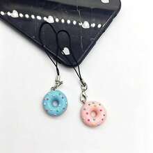 1 pieza Colgante de teléfono con dije de dona, cordón para teléfono - Rosquilla - Ver 3