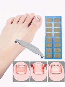 17pcs Professional Foot Care Tools, Ingrown Toenail Corrector, Anti-Friction Pads, Toenail Trimming And Recovery Embedded Toenail Patches - Multicolor - View 1