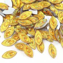50pcs Colored Resin AB Flat Back Eyelets, Suitable For Clothing, Jewelry, DIY, Clip And Paste Decoration - Color - View 7