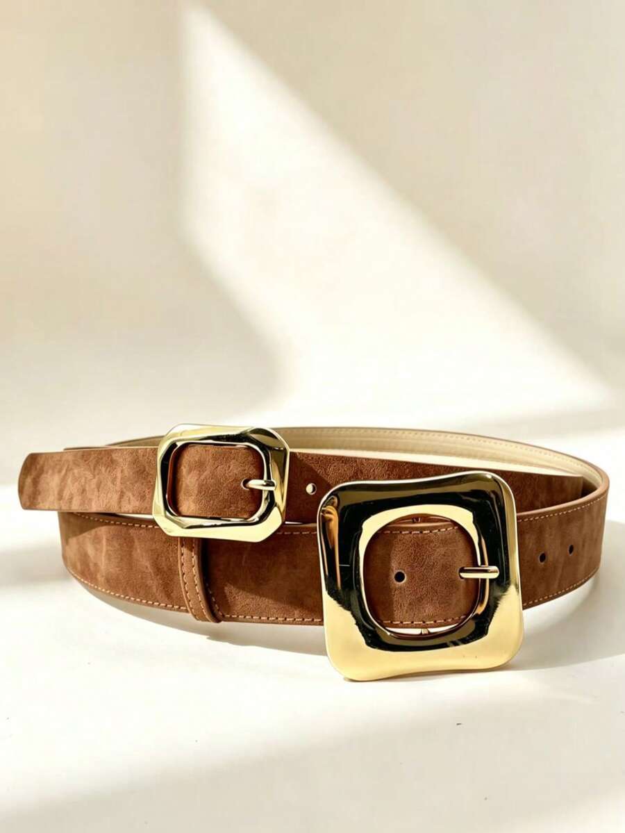 APLCSEY 2pcs/1pc Women's Belt Suitable For Daily Wear - Camel - View 1