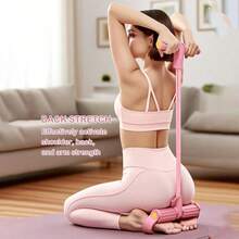 1pc Multi-Tube Resistance Band, 4/6/8-Tube Resistance Band With Non-Slip Foot Pedal And Foam Handle, Suitable For Core Training, Yoga And Full Body Workout - Multicolor - View 9