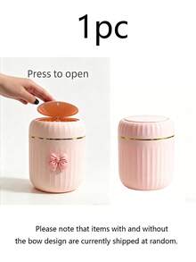 Elegant BOW Decor Portable Trash Can With Lid, Mini Desktop Garbage Bin, Home Covered Waste Basket, No Power Needed, Suitable For Office, Living Room Or Desk, Home Desktop And Drawer Organization - Multicolor - View 10