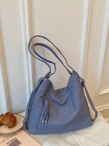 Large Capacity Korean Style Backpack New Crossbody Bag Fashion Versatile Commuter Shoulder Tote Bag - Blue - View 7