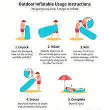 No-Inflation Quick-Inflate Slouchy Air Sofa, Floating Waterproof Foldable Lounge Chair, Suitable For Beach, Camping, Park, Lawn And Water Scenes - Yellow - View 10
