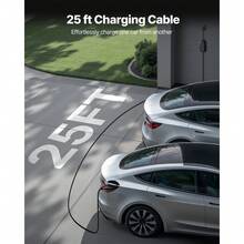 Level 2 Tesla Charger, 40 Amp Adjustable Current, 240V Portable Home Electric Car EV Charger With 25 Ft Charging Cable, NEMA 14-50P Plug, LCD Display, NACS Connector, For Tesla Model Y/X/3/S - For /X/3/S - View 4