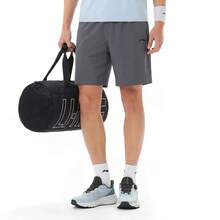 Li-Ning 男款快乾運動短褲 AKSW133，吸濕排汗透氣健身與羽球短褲 - 汐墨灰 - 查看 4