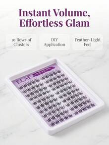 ELAE 100Pcs Individual Eyelashes 10 Rows Wispy Cluster Lashes Mix Length Natural Look DIY Lash Extensions At Home Premium Salon Quality - Natural Short Style - View 2