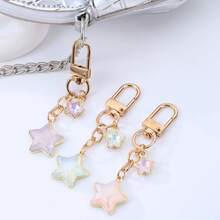 1pc Pentagram Pendant Lovely Colorful Cartoon Keychains Car Keyring Handbag Pendants Love Charm Of Earphone Case Keychain - Multicolor - View 4