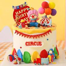 - Juego de moldes de silicona con temtica de circo, molde de silicona para decoracin de pasteles de payaso con moldes de fondant, diseos de tienda, kit de decoracin de pasteles y fundicin - púrpura (NF291) - Ver 5