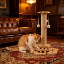 4-In-1 Cat Scratching Post, Interactive Cat Toy, Durable And Multifunctional Cat Scratching Post For Self-Entertainment, Sturdy Anti-Tipping Base, Non-Slip Mat For Cat Paw Care And Play, Suitable For Kittens And Adult Cats. Sisal Scratching Post. - Cat Picking Pillar - View 9