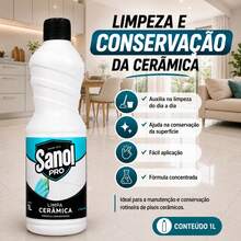 Limpa Cerâmica Sanol Limpeza para Pisos Azulejos e Rejuntes com Alto Rendimento - A - Visão 5